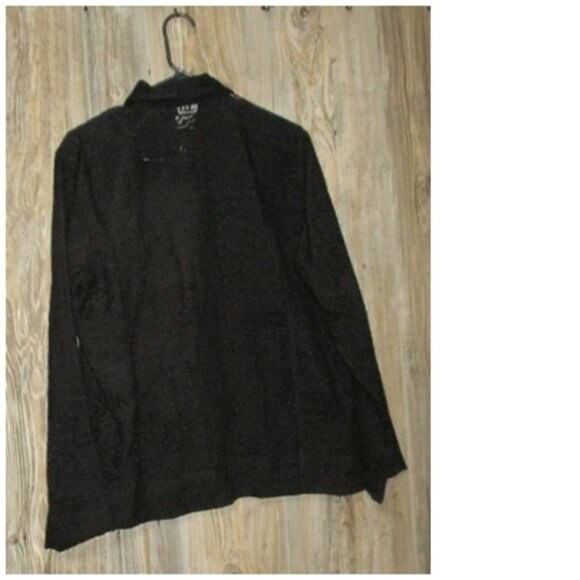 CHICOS Size 2 US Sz L 12 Womens Top Button Down Shirt Black Sheer Print Festival - Picture 12 of 12